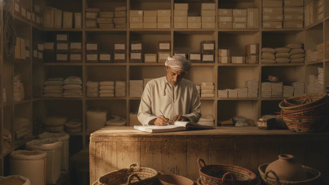 A small business at work in Oman. Illustrative, not a customer's premises.